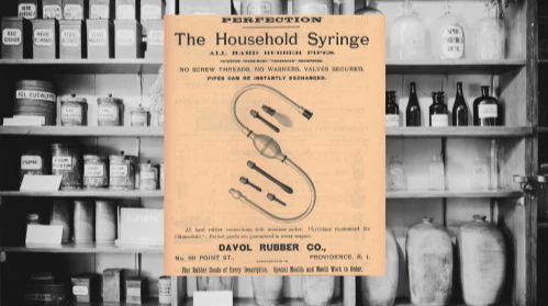 Davol  Rubber Household Syringe Vintage Ad