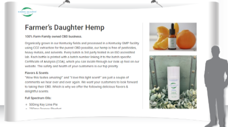 Visit the Farmer’s Daughter Hemp “CBD Suppliers and Resources” Booth in the Virtual Pharmacy Trade Show