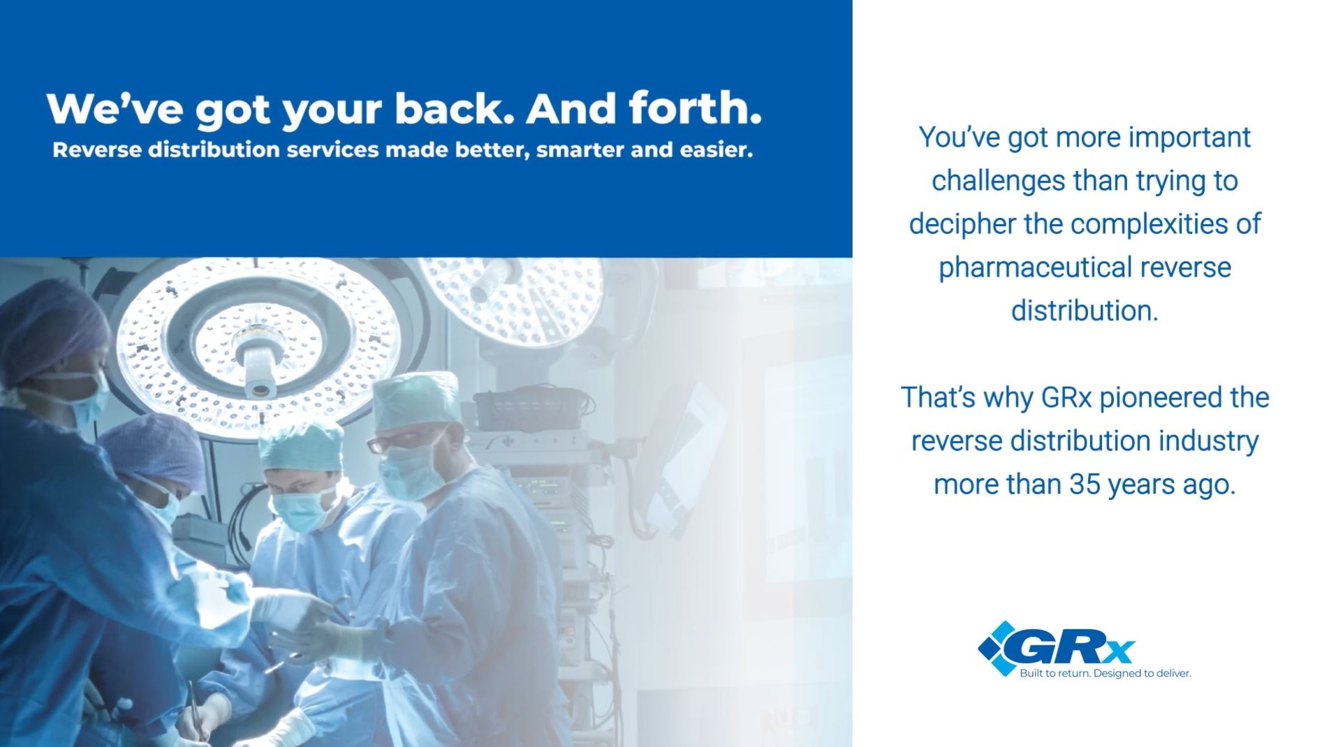 GRx. Built to Return. Designed to Deliver.